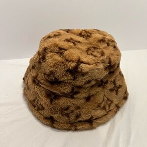 Luxurious Faux Fur Bucket Hat - Brown